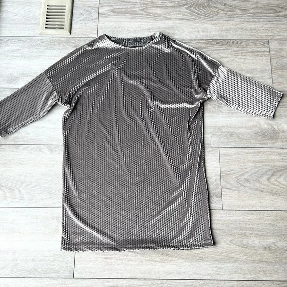 Zara Soft Smooth Velvet Zic Zac Textured Dolman Sleeve Tunics - Picture 4 of 11